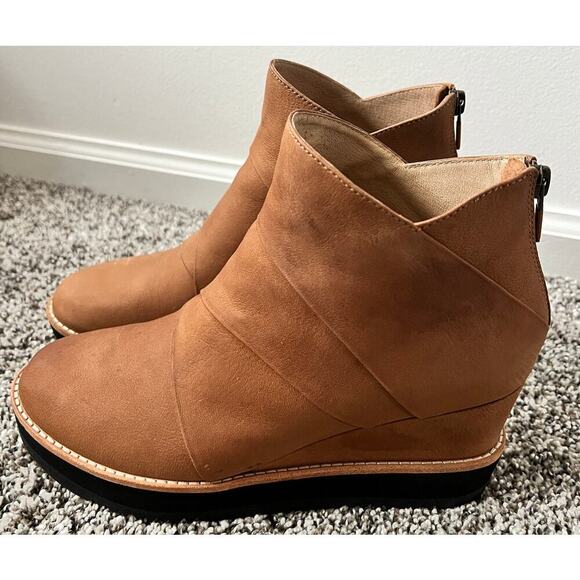 Eileen Fisher Women's clapton nubuck leather wedge bootie women's size 8.5 - Picture 1 of 6